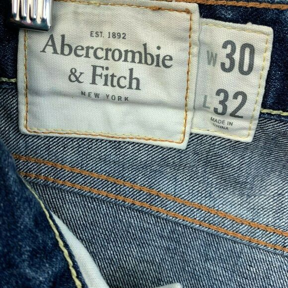 Abercrombie Mens Size 30 Jeans Distressed Cut for Womens DIY Shorts Blue‎ Button - Picture 2 of 7